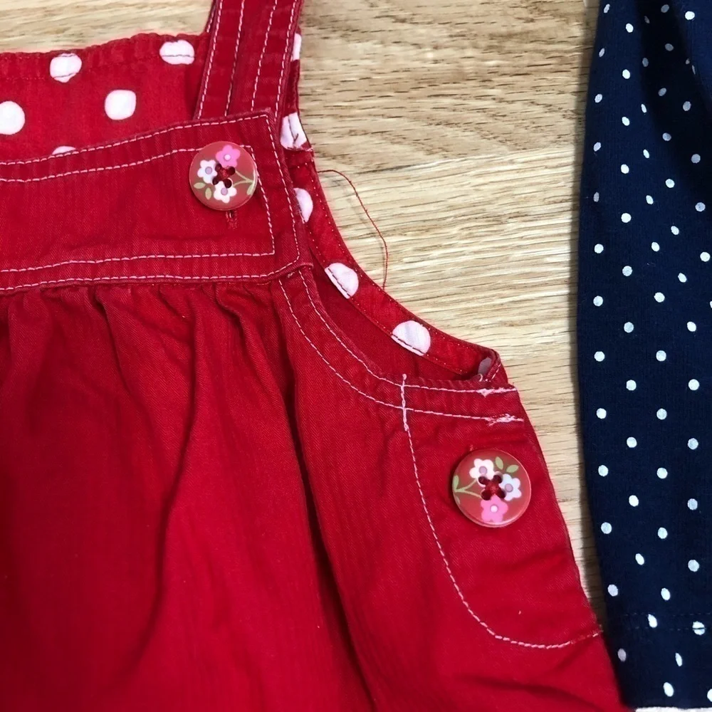 18 month Carter’s Bundle Strawberry Outfit Dress Baby Long Sleeve Onesie Pants